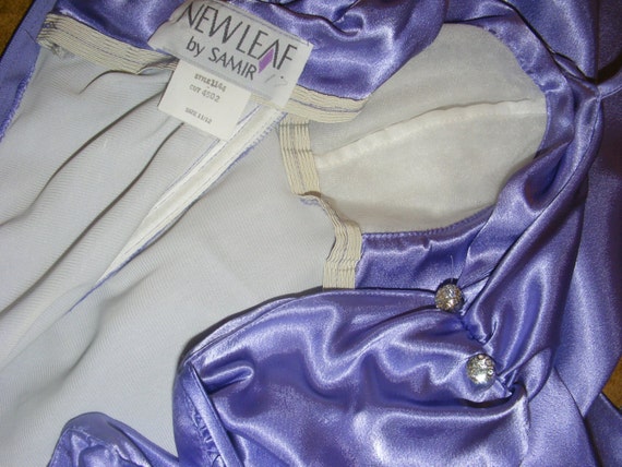 11 12 Vintage Lavender Satin Curvy Formal Dress S… - image 5