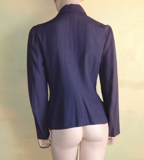 40s Dark Blue Jacket Season Maker Suit by Majesti… - image 3