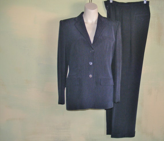 80s Vintage Ralph Lauren Women's Suit 100% Silk C… - image 2