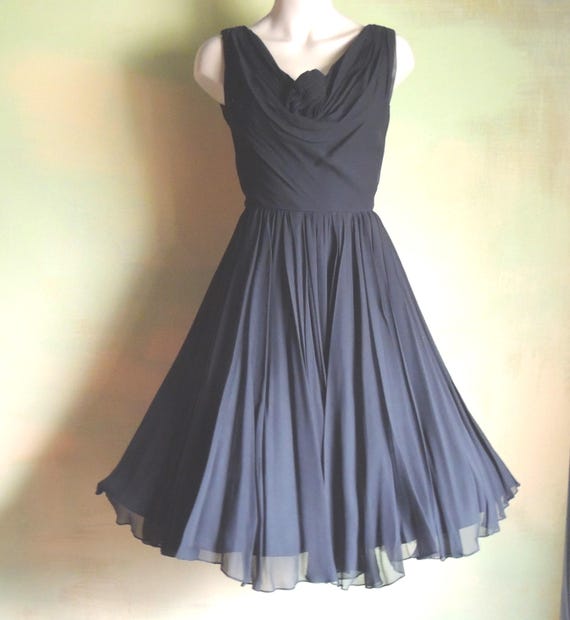 white christmas dresses Fit and flare black maxi swing summer chiffon dress 5153 – Xiaolizi main image 0