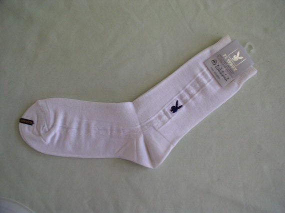 Vintage Playboy Socks Bunny Korea White Cotton Ra… - image 8