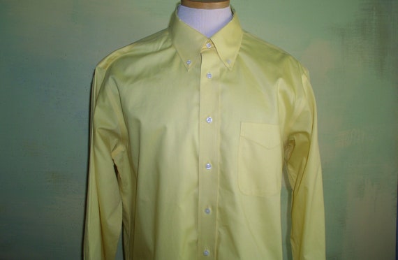 L  16-1/2  35 Men's Deep Yellow Dress Shirt Paul … - image 3