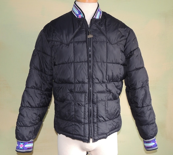 70s Western Puffer Ski Jacket: Walls Blizzard Pruf, Black, Size S