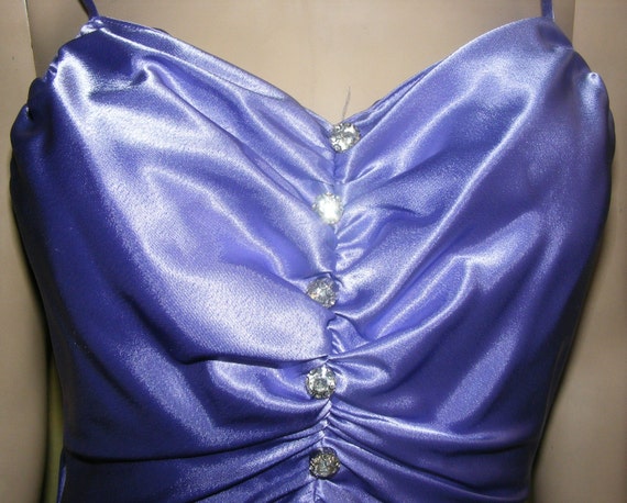 11 12 Vintage Lavender Satin Curvy Formal Dress S… - image 3