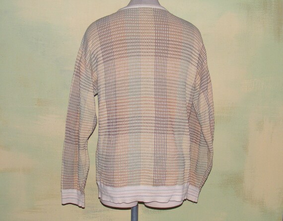 L Mens Vintage Pull Over Sweater Vintage 80s Chec… - image 5