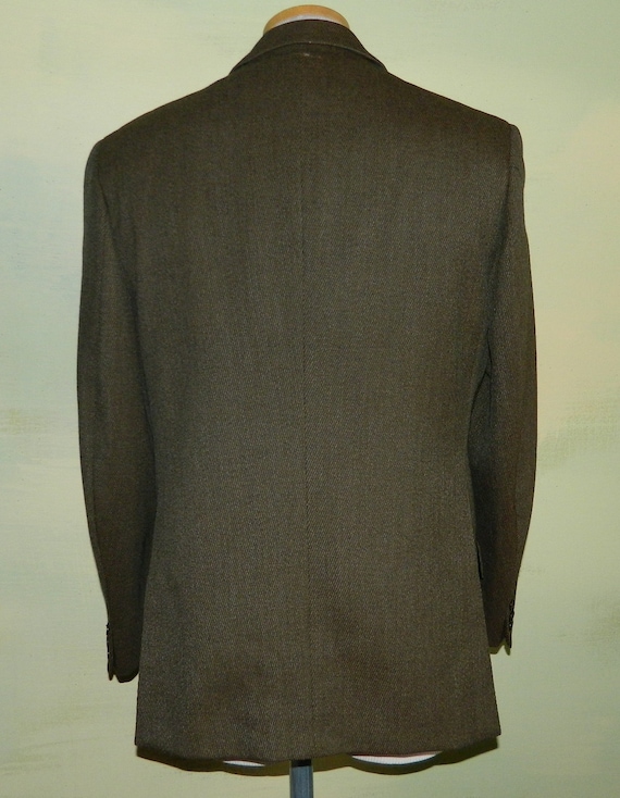 40 vintage s 70 s vintage 80 s Dark Olive Daks costume Picadilly Londres adapté trois bouton laine sergé sans ceinture à revers 688358 40 vintage s 70 s vintage 80 s Dark Olive Daks costume Picadilly Londres adapté trois bouton laine sergé sans ceinture à revers 688358