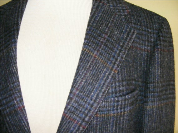 45 / 46 Vintage 70s 80s Fuzzy Tweed Sportscoat Wi… - image 1