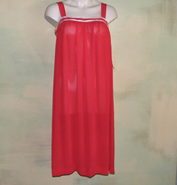 S Vintage 1980s Caron Red Sundress Soft Drape Fab… - image 9