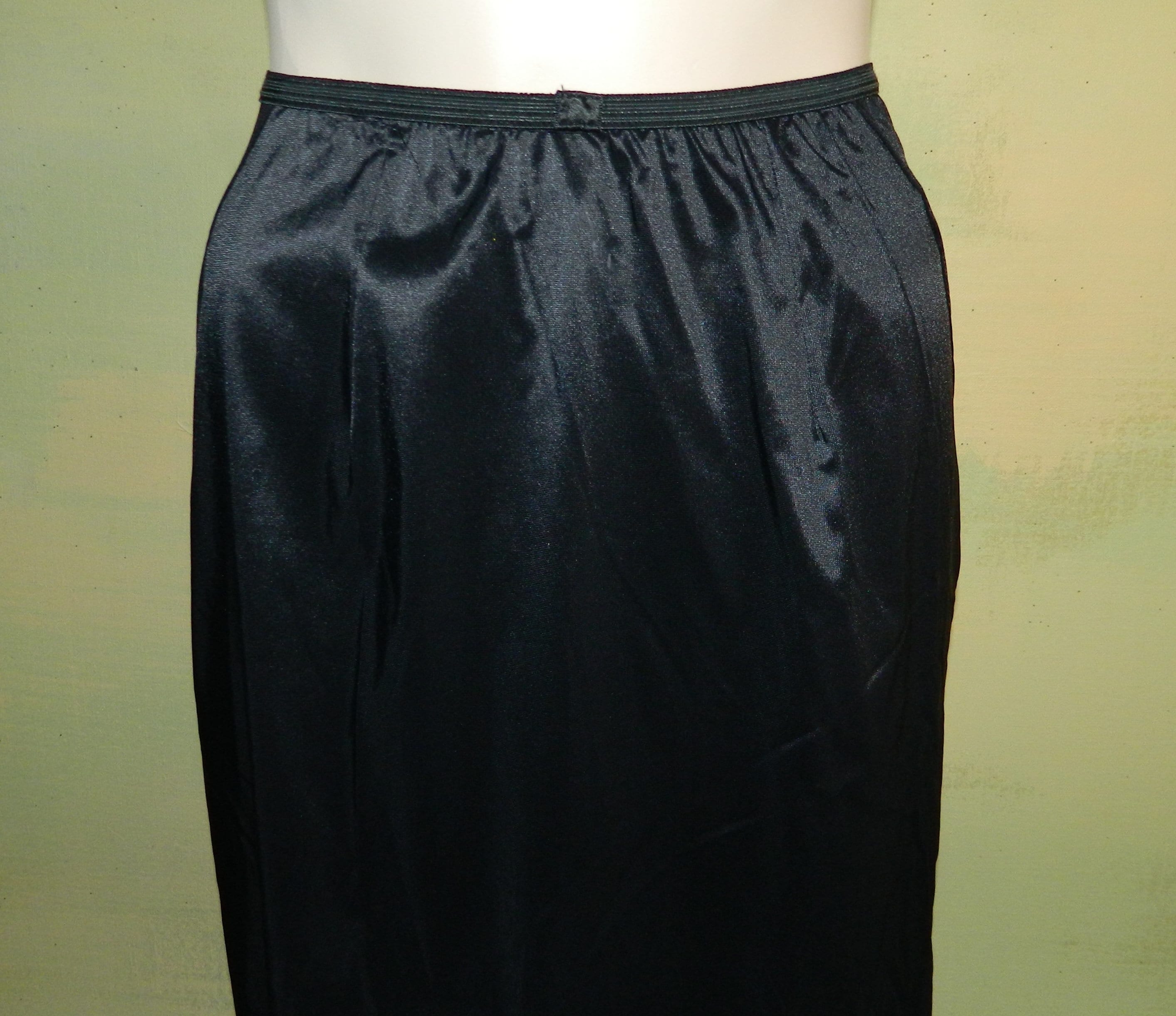 S Vintage Black Half Slip Shadowline Long Half Slip Pillow Tab Etsy UK