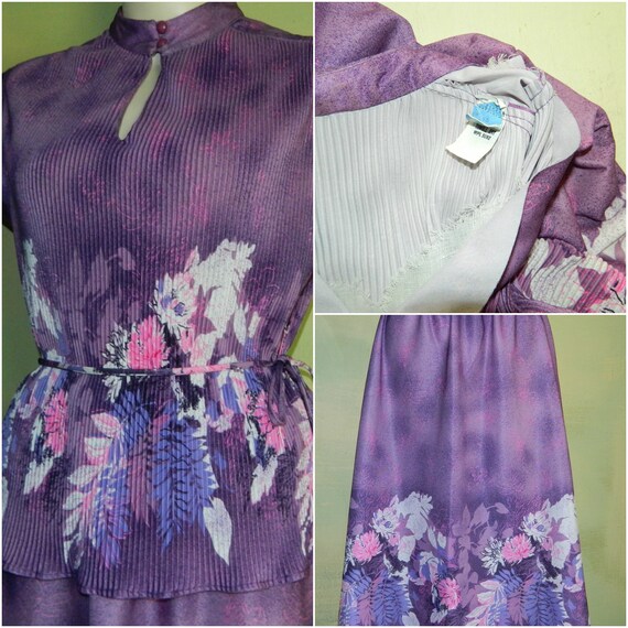 M 70s Spring Skirt Suit Purple and Lavender Ombre… - image 5