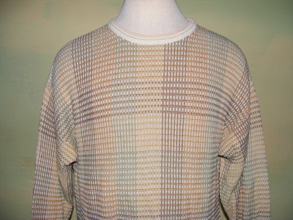 L Mens Vintage Pull Over Sweater Vintage 80s Chec… - image 2