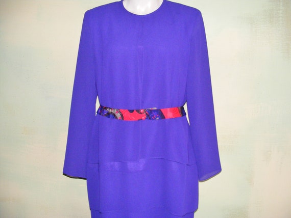 M Purple Dress Triple Tier Dress Grape Purple Cre… - image 3