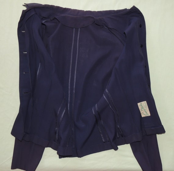 40s Dark Blue Jacket Season Maker Suit by Majesti… - image 6