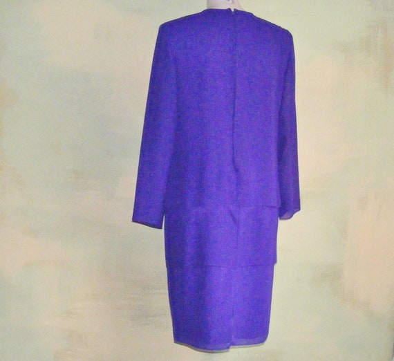 M Purple Dress Triple Tier Dress Grape Purple Cre… - image 5