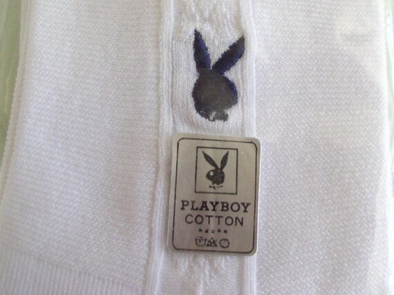Vintage Playboy Socks Bunny Korea White Cotton Ra… - image 3