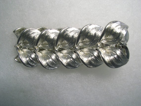 Coro Pegasus Silver Tone Leaf Link Bracelet VFG - image 2