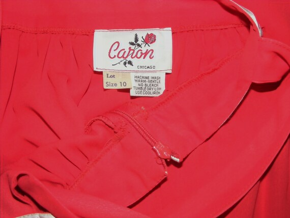 S Vintage 1980s Caron Red Sundress Soft Drape Fab… - image 7