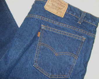 Vintage 80s Levi's 517 Jeans, Orange Tab Boot Cut (41/42x28)