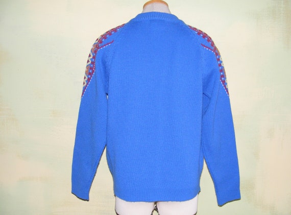 L Vintage 80s Arrow Ski Sweater Tribal Geometric … - image 9