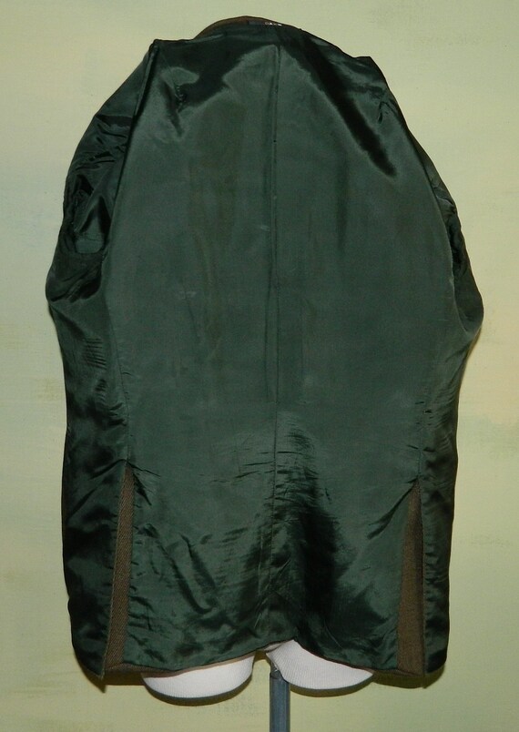 40 vintage s 70 s vintage 80 s Dark Olive Daks costume Picadilly Londres adapté trois bouton laine sergé sans ceinture à revers 688358 40 vintage s 70 s vintage 80 s Dark Olive Daks costume Picadilly Londres adapté trois bouton laine sergé sans ceinture à revers 688358