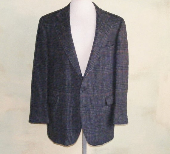 45 / 46 Vintage 70s 80s Fuzzy Tweed Sportscoat Wi… - image 10