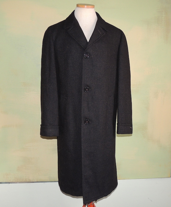 40 / 41 Vintage 50s Alpagora Wool Tweed Overcoat … - image 2