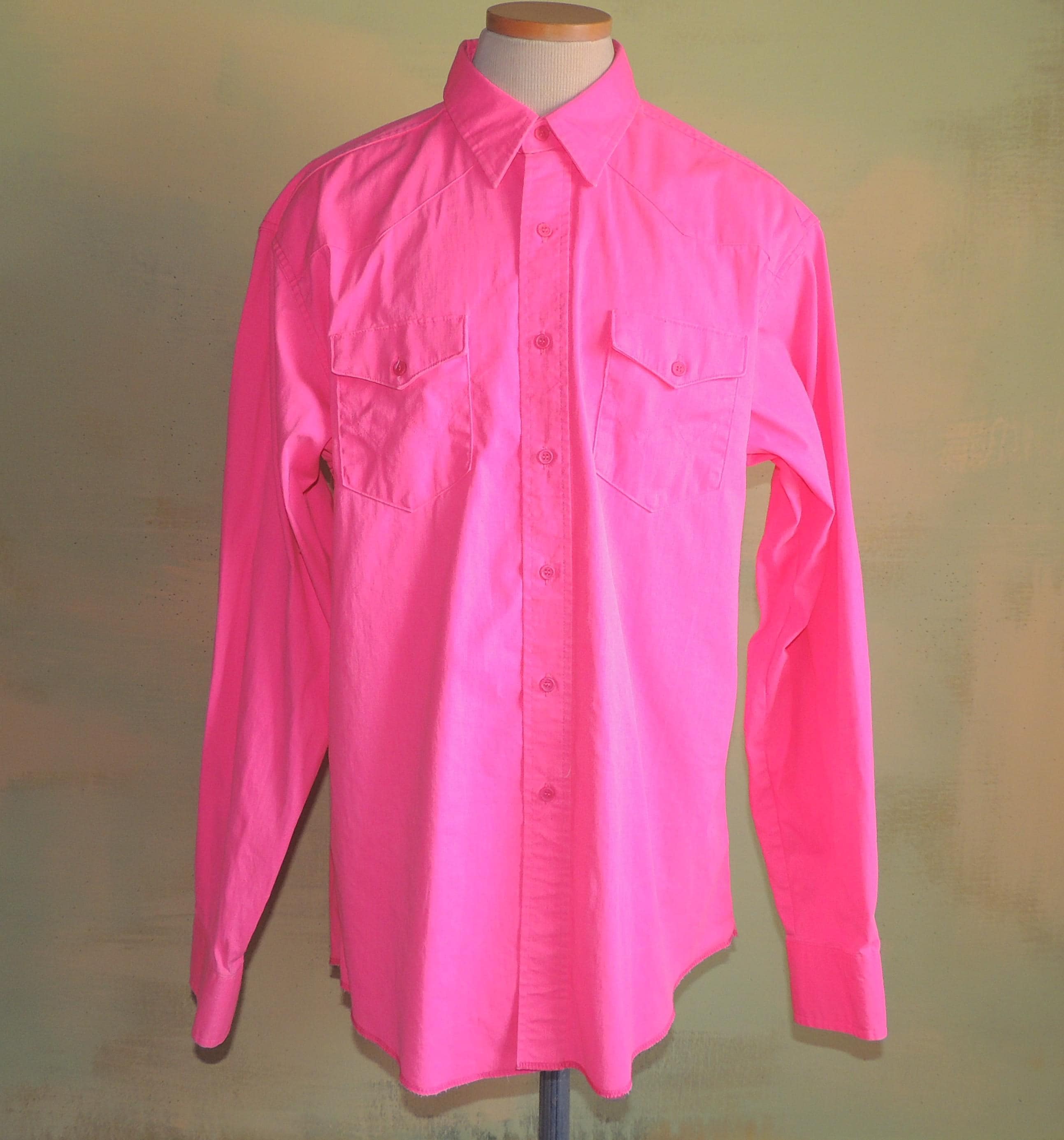 XL Hot Pink Wrangler Brushpopper Shirt, Vintage Western Wear - Etsy