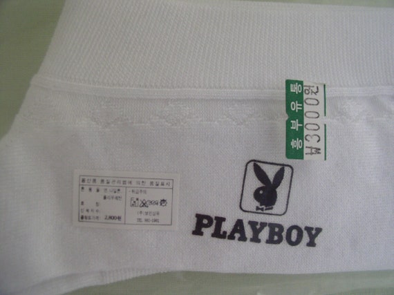 Vintage Playboy Socks Bunny Korea White Cotton Ra… - image 6