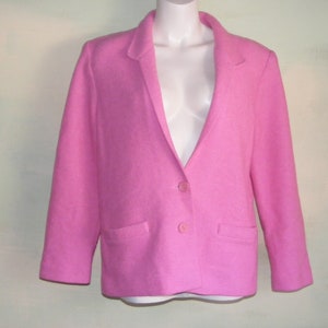 L Vintage Hot Pink Cardigan Sweater James Kenrob Made in the USA 70s 80s VFG