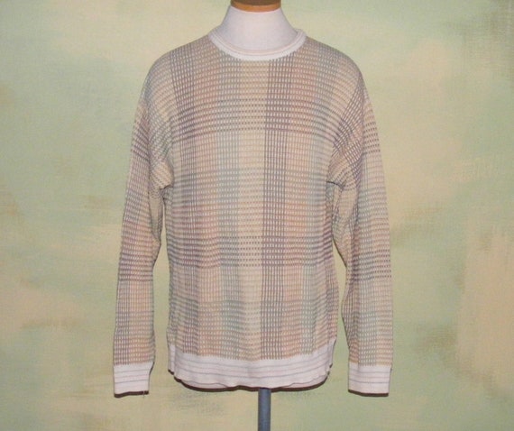 L Mens Vintage Pull Over Sweater Vintage 80s Chec… - image 10