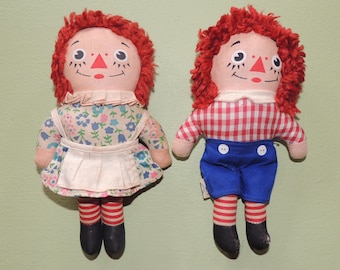 Vintage Petite Raggedy Ann and Andy Dolls Knickerbocker 7