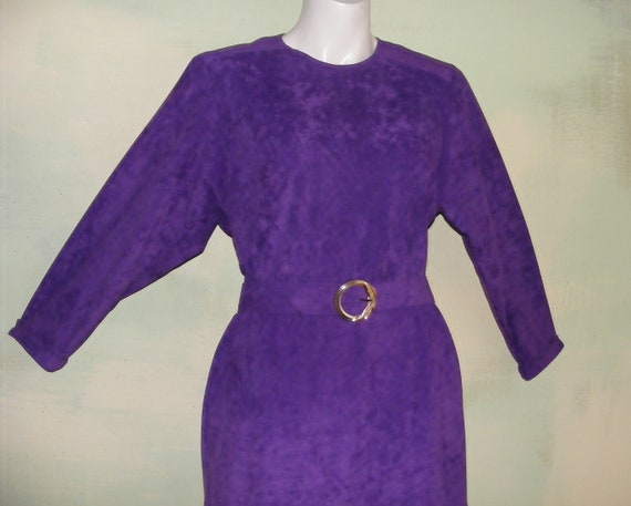 80s/90s Purple Crushed Velvet Flared Strapless Mini Dress main image 1