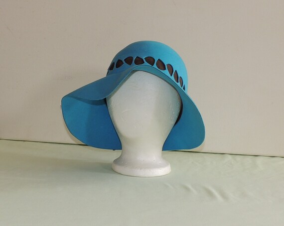 Vintage 1960s British Mod Cloche Hat Jacoll Flopp… - image 8
