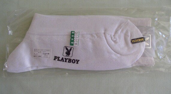 Vintage Playboy Socks Bunny Korea White Cotton Ra… - image 5