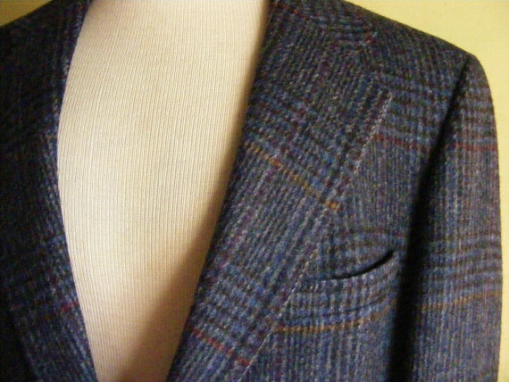 45 / 46 Vintage 70s 80s Fuzzy Tweed Sportscoat Wi… - image 5