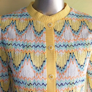 Vintage 70s Mod String Weave Jacket, Ikat Zig Zag Fire Stitch