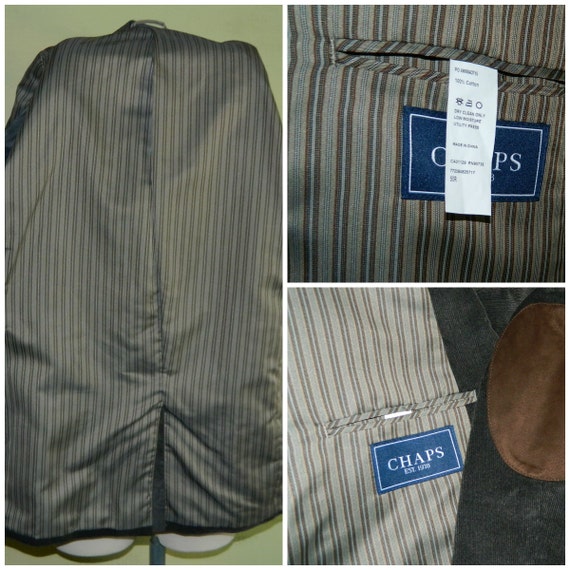 50 50R Ralph Lauren Chaps coton coton Chaps veste en velours côtelé cuir coude Patches joint foncé gris 595295 50 50R Ralph Lauren Chaps coton coton Chaps veste en velours côtelé cuir coude Patches joint foncé gris 595295