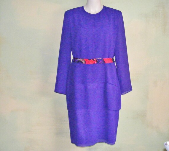 M Purple Dress Triple Tier Dress Grape Purple Cre… - image 6