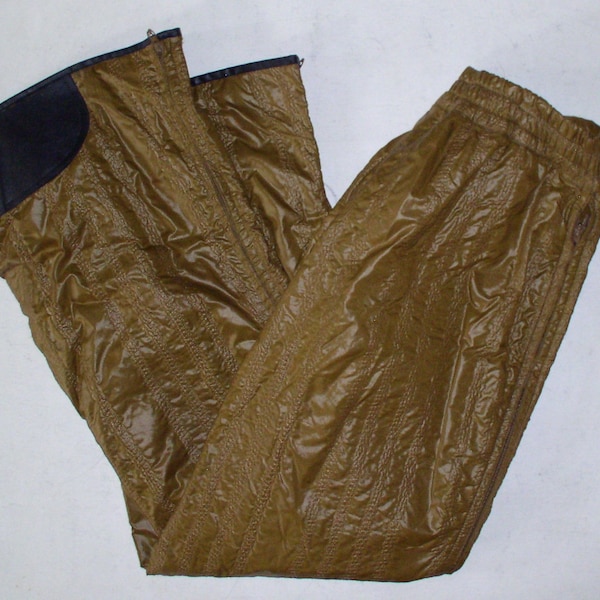 Vintage Alpenhaus Sportswear Softshell Waterproof Pants Two Way Zipper Ski Snowboard Winter Sports Copper Brown Utah VFG