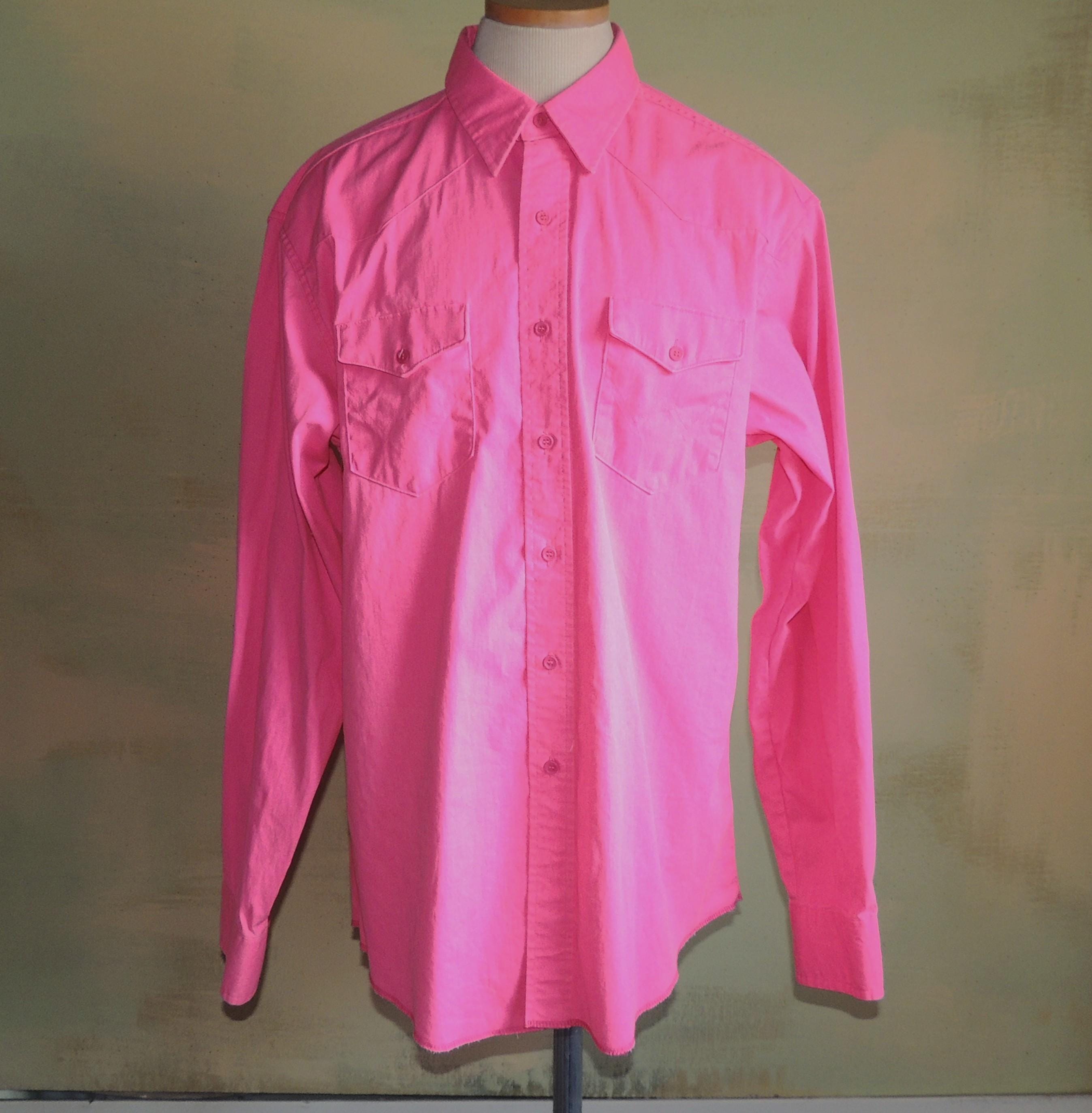 XL Hot Pink Wrangler Brushpopper Shirt, Vintage Western Wear - Etsy