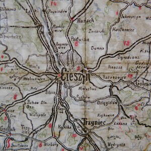 WIG Tourist Map Śląsk Cieszyński 1934–1935 Handwritten Inscription Polish