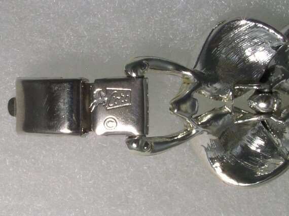 Coro Pegasus Silver Tone Leaf Link Bracelet VFG - image 5