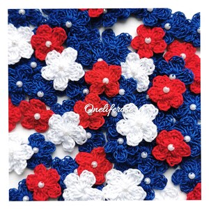 50. Pieces Crochet Flowers 0.78 inch - 2.cm Cotton,