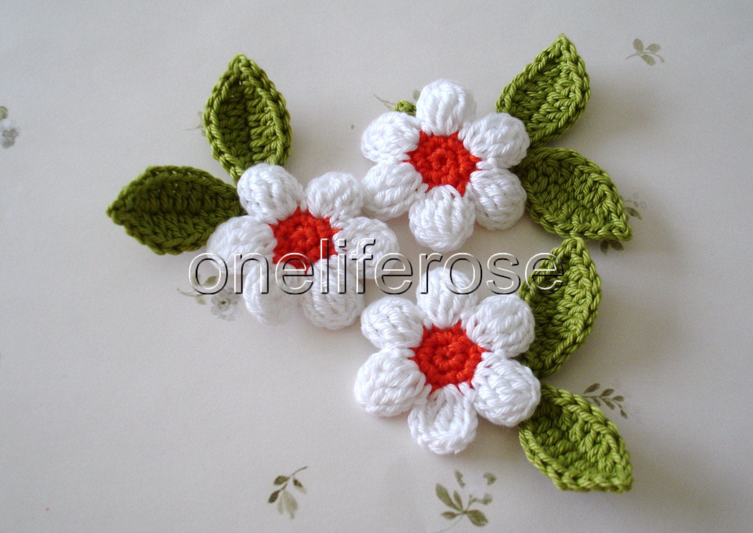 Crochet Flowers Etsy