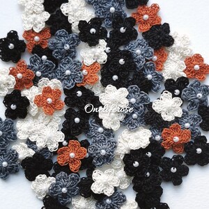 50. Pieces Crochet Flowers 0.78 inch - 2.cm Cotton,