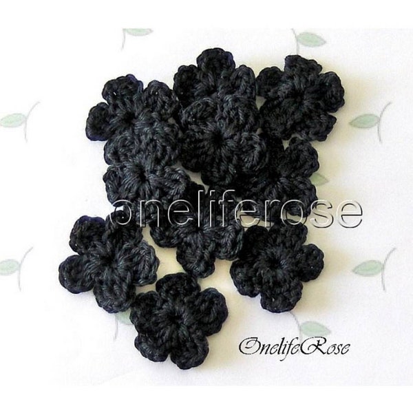 Gehäkelte Blumen 10.Stück 3.cm Baumwolle /Crochet Flowers 10.Pieces Cotton