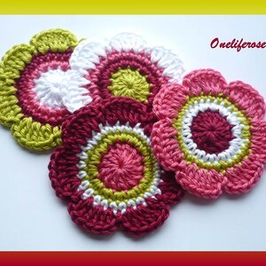 Large Crochet Flowers 4.pcs image 1