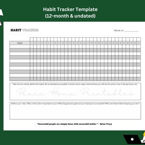 Monthly Habit Tracker - DIGITAL FILE ONLY