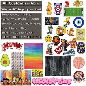 Custom Hand-Tufted Wool Rug – Personalized Design, Logo, Anime, Brand Rugs | Made to Order Home Decor Rugs