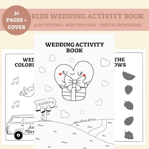 Kids Wedding Activity Book: Coloring Pages, Games (Digital Download)